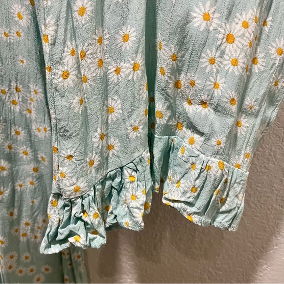 Faithfull the Brand Frankie Seafoam Blue Zhoe Floral Print Jumpsuit - Picture 6 of 16